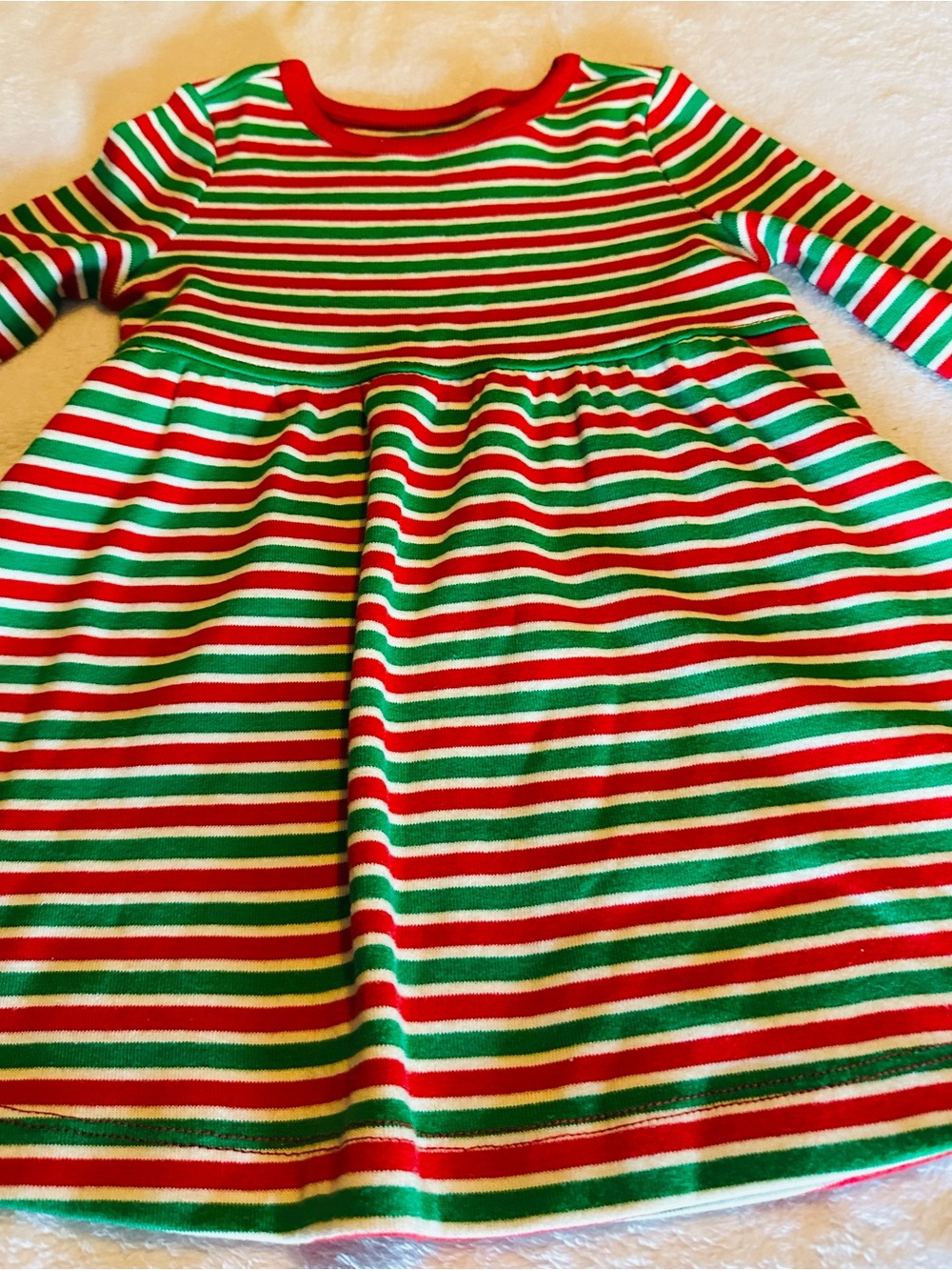 Hanna Andersson Red, Green & White Striped Knit Dress for Kids
